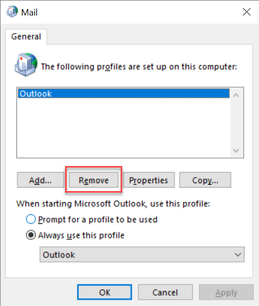 Settings for Outlook in Windows (Stand alone) KTH